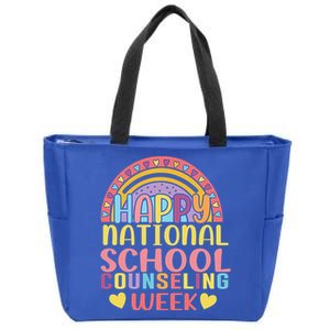 Cute Rainbow Happy National School Counseling Week Counselor Great Gift Zip Tote Bag