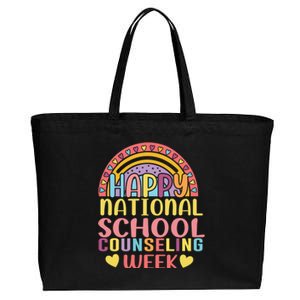 Cute Rainbow Happy National School Counseling Week Counselor Great Gift Cotton Canvas Jumbo Tote