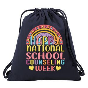 Cute Rainbow Happy National School Counseling Week Counselor Great Gift Drawstring Bag