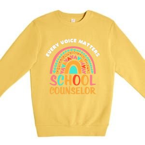 Cute Rainbow Happy National School Counseling Week Counselor Gift Premium Crewneck Sweatshirt