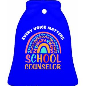 Cute Rainbow Happy National School Counseling Week Counselor Gift Ceramic Bell Ornament