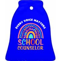 Cute Rainbow Happy National School Counseling Week Counselor Gift Ceramic Bell Ornament