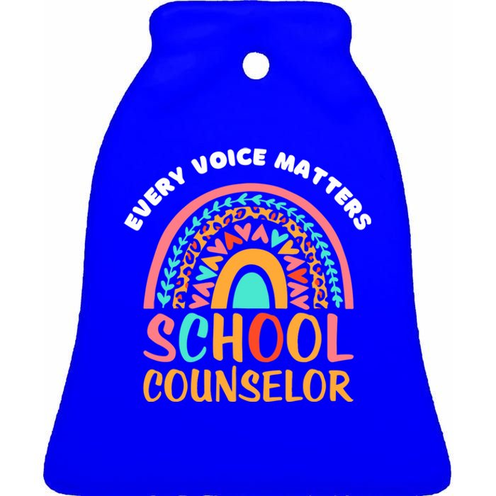 Cute Rainbow Happy National School Counseling Week Counselor Gift Ceramic Bell Ornament