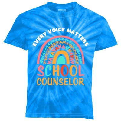 Cute Rainbow Happy National School Counseling Week Counselor Gift Kids Tie-Dye T-Shirt