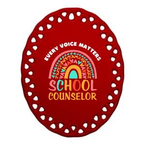 Cute Rainbow Happy National School Counseling Week Counselor Gift Ceramic Oval Ornament