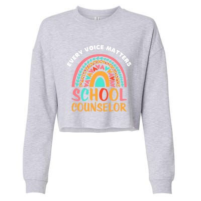 Cute Rainbow Happy National School Counseling Week Counselor Gift Cropped Pullover Crew