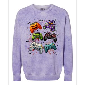 Cool Retro Halloween Gaming Controllers Colorblast Crewneck Sweatshirt