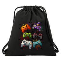 Cool Retro Halloween Gaming Controllers Drawstring Bag