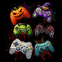 Cool Retro Halloween Gaming Controllers 16 in Basic Backpack