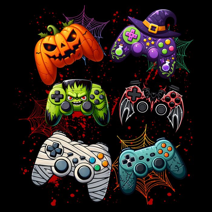 Cool Retro Halloween Gaming Controllers 16 in Basic Backpack