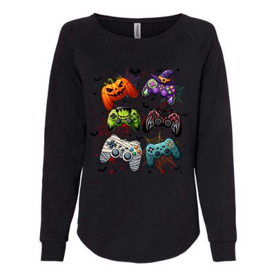 Cool Retro Halloween Gaming Controllers Womens California Wash Sweatshirt