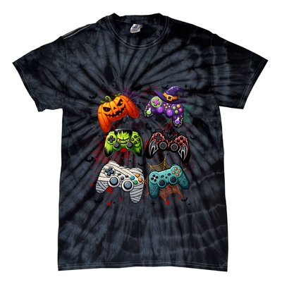 Cool Retro Halloween Gaming Controllers Tie-Dye T-Shirt