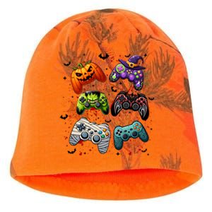 Cool Retro Halloween Gaming Controllers Kati - Camo Knit Beanie