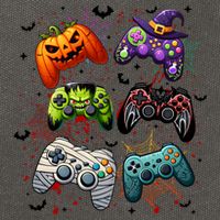 Cool Retro Halloween Gaming Controllers Cotton Canvas Backpack