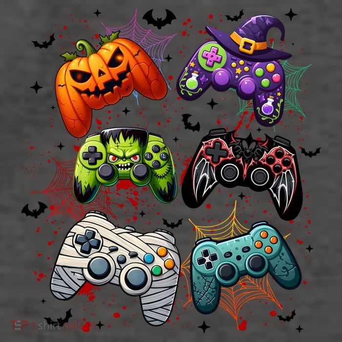 Cool Retro Halloween Gaming Controllers Vector Backpack