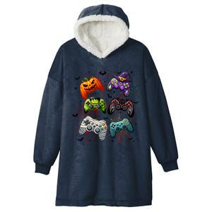 Cool Retro Halloween Gaming Controllers Hooded Wearable Blanket