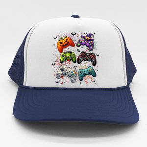 Cool Retro Halloween Gaming Controllers Trucker Hat