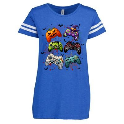 Cool Retro Halloween Gaming Controllers Enza Ladies Jersey Football T-Shirt