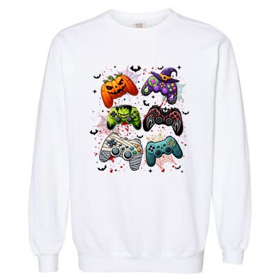 Cool Retro Halloween Gaming Controllers Garment-Dyed Sweatshirt