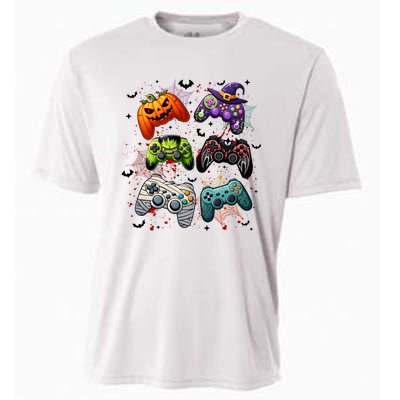 Cool Retro Halloween Gaming Controllers Cooling Performance Crew T-Shirt