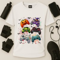Cool Retro Halloween Gaming Controllers Cooling Performance Crew T-Shirt