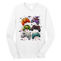 Cool Retro Halloween Gaming Controllers Long Sleeve Shirt