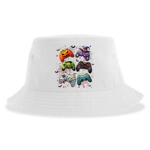 Cool Retro Halloween Gaming Controllers Sustainable Bucket Hat