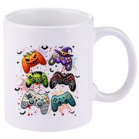 Cool Retro Halloween Gaming Controllers 11oz C Handle Ceramic Mug