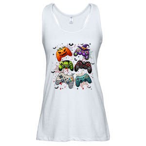 Cool Retro Halloween Gaming Controllers Ladies Essential Flowy Tank