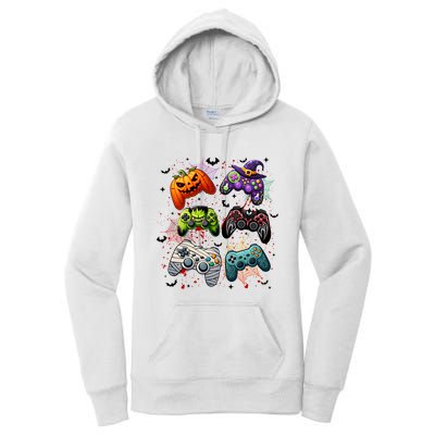 Cool Retro Halloween Gaming Controllers Women's Pullover Hoodie