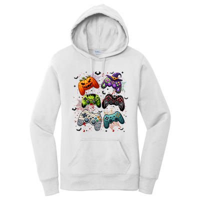 Cool Retro Halloween Gaming Controllers Women's Pullover Hoodie