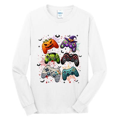 Cool Retro Halloween Gaming Controllers Tall Long Sleeve T-Shirt