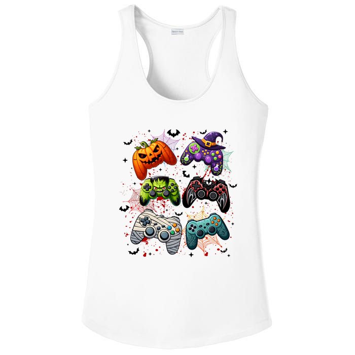 Cool Retro Halloween Gaming Controllers Ladies PosiCharge Competitor Racerback Tank