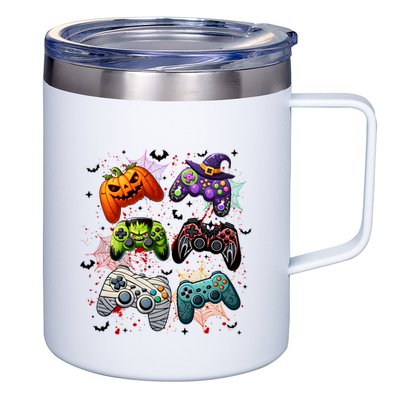 Cool Retro Halloween Gaming Controllers 12oz Stainless Steel Coffee Mug