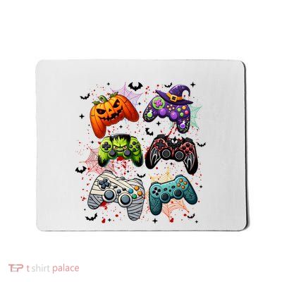 Cool Retro Halloween Gaming Controllers Mousepad