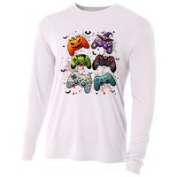 Cool Retro Halloween Gaming Controllers Cooling Performance Long Sleeve Crew