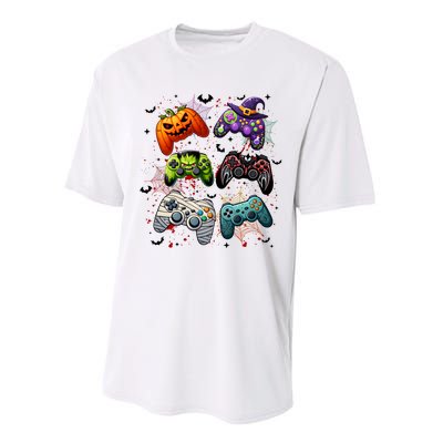 Cool Retro Halloween Gaming Controllers Performance Sprint T-Shirt