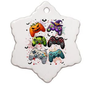 Cool Retro Halloween Gaming Controllers Ceramic Star Ornament