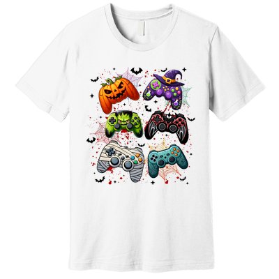 Cool Retro Halloween Gaming Controllers Premium T-Shirt