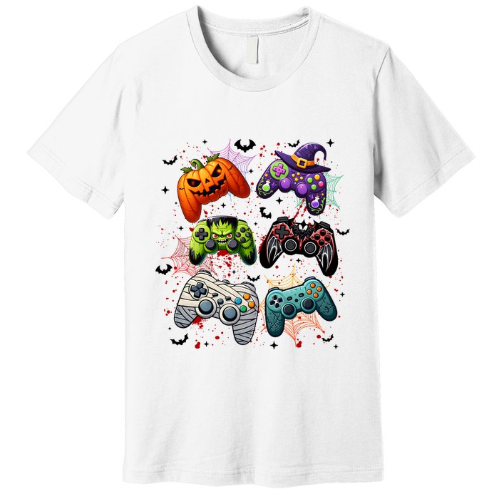 Cool Retro Halloween Gaming Controllers Premium T-Shirt