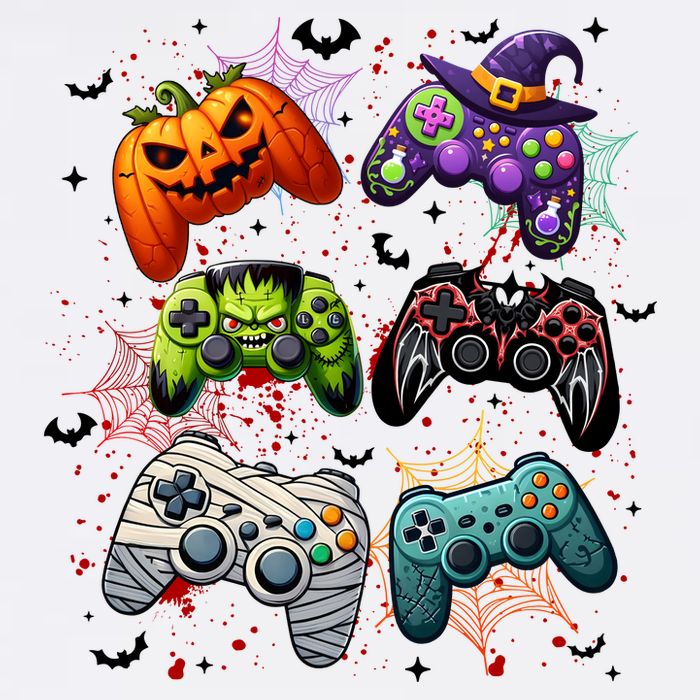 Cool Retro Halloween Gaming Controllers Premium T-Shirt