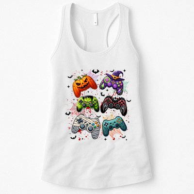 Cool Retro Halloween Gaming Controllers Womens Tank Top