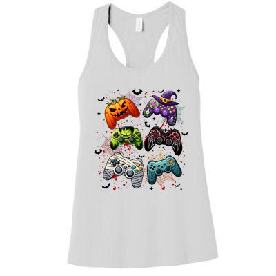 Cool Retro Halloween Gaming Controllers Women's Racerback Tank