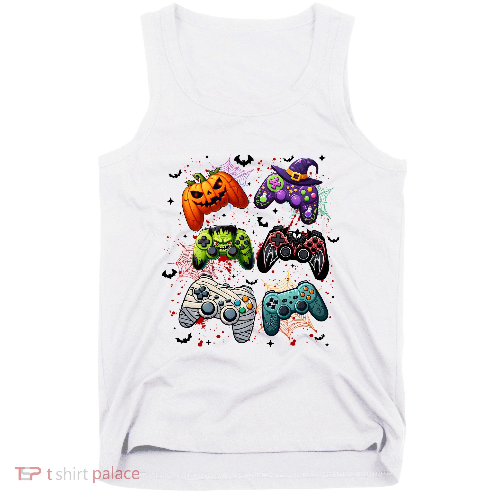 Cool Retro Halloween Gaming Controllers Tank Top