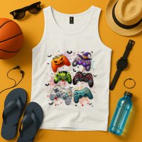Cool Retro Halloween Gaming Controllers Tank Top