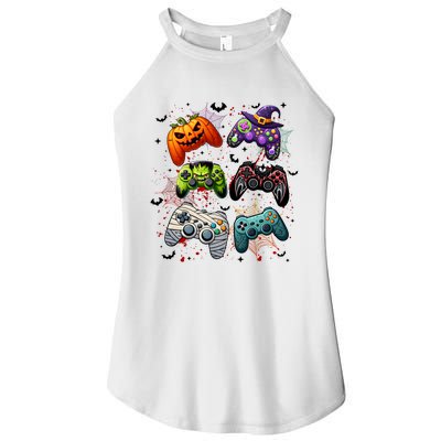 Cool Retro Halloween Gaming Controllers Women's Perfect Tri Rocker Tank