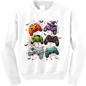 Cool Retro Halloween Gaming Controllers Kids Sweatshirt