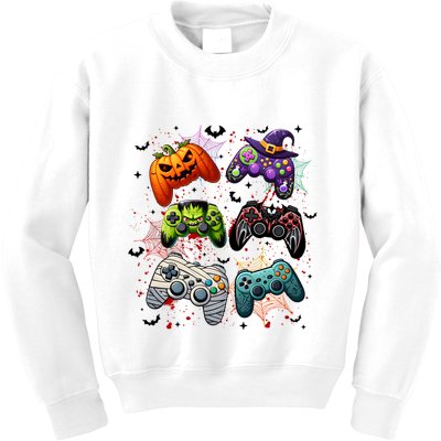 Cool Retro Halloween Gaming Controllers Kids Sweatshirt