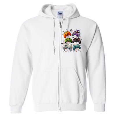 Cool Retro Halloween Gaming Controllers Full Zip Hoodie