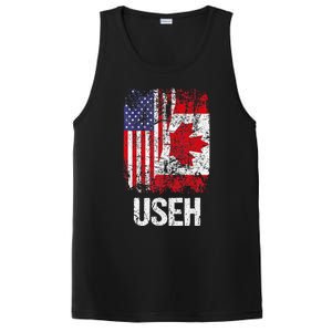 Canadian Roots Half Canadian American Useh Canada Usa Flag PosiCharge Competitor Tank